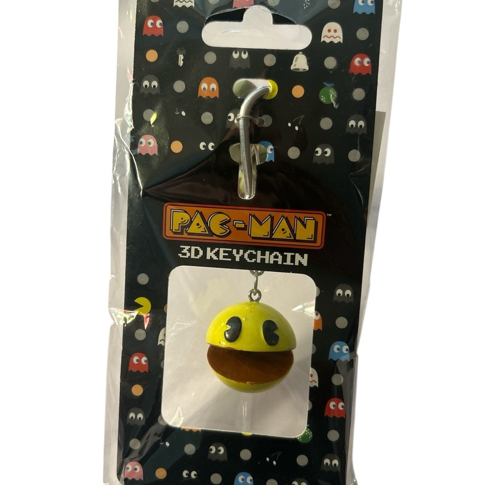 Yellow Pac-Man Keychain Charm